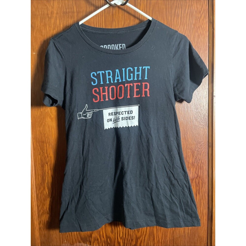 Crooked Media T-shirt Straight Shooter Respected on Both Sides Large Womens